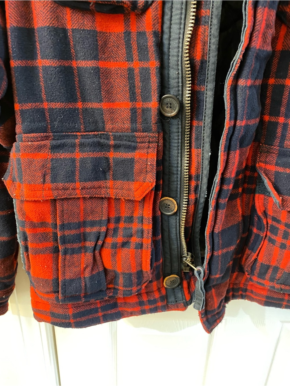 Vintage Abercrombie & Fitch Buffalo plaid wool field jacket Men’s size Medium - Picture 7 of 10